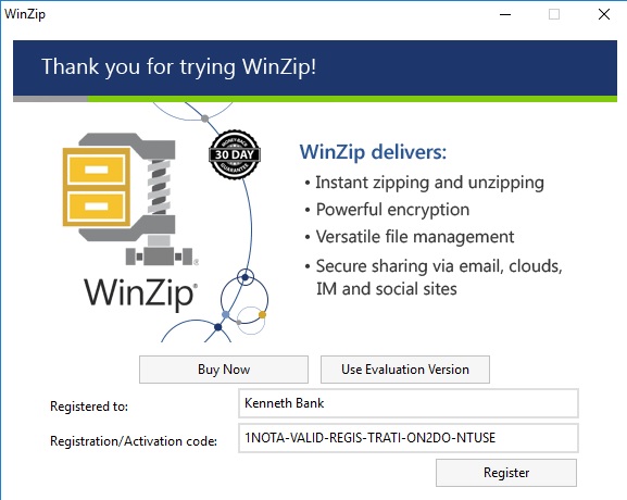 Winzip activation code free